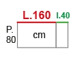 L.200xP.80 cm